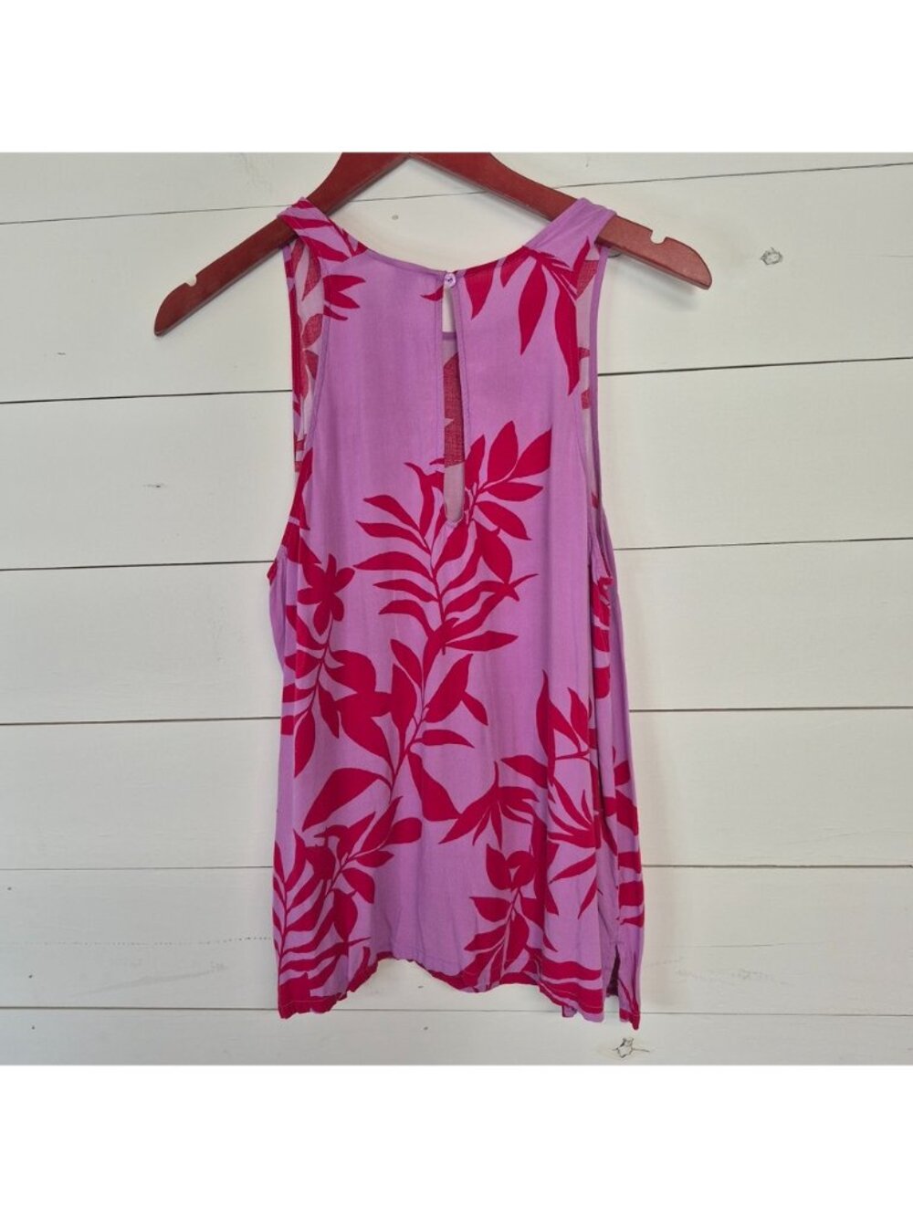 Old Navy Women's Floral Print Pink & Red Sleeveless Top Size L - Picture 4 of 8